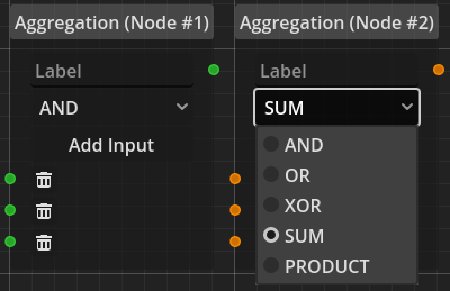 Screenshot of two aggregation nodes