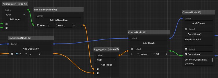 Screenshot of dependency edges connecting nodes